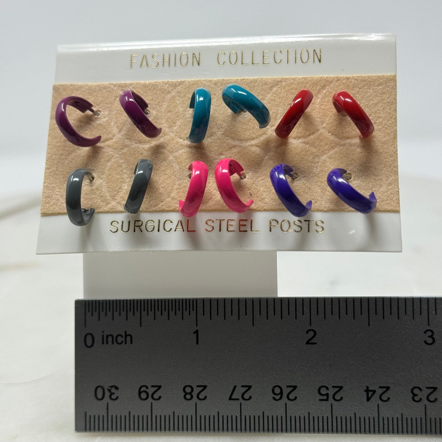 Multi-Color Small Hoop Earrings Set of 6 Pair