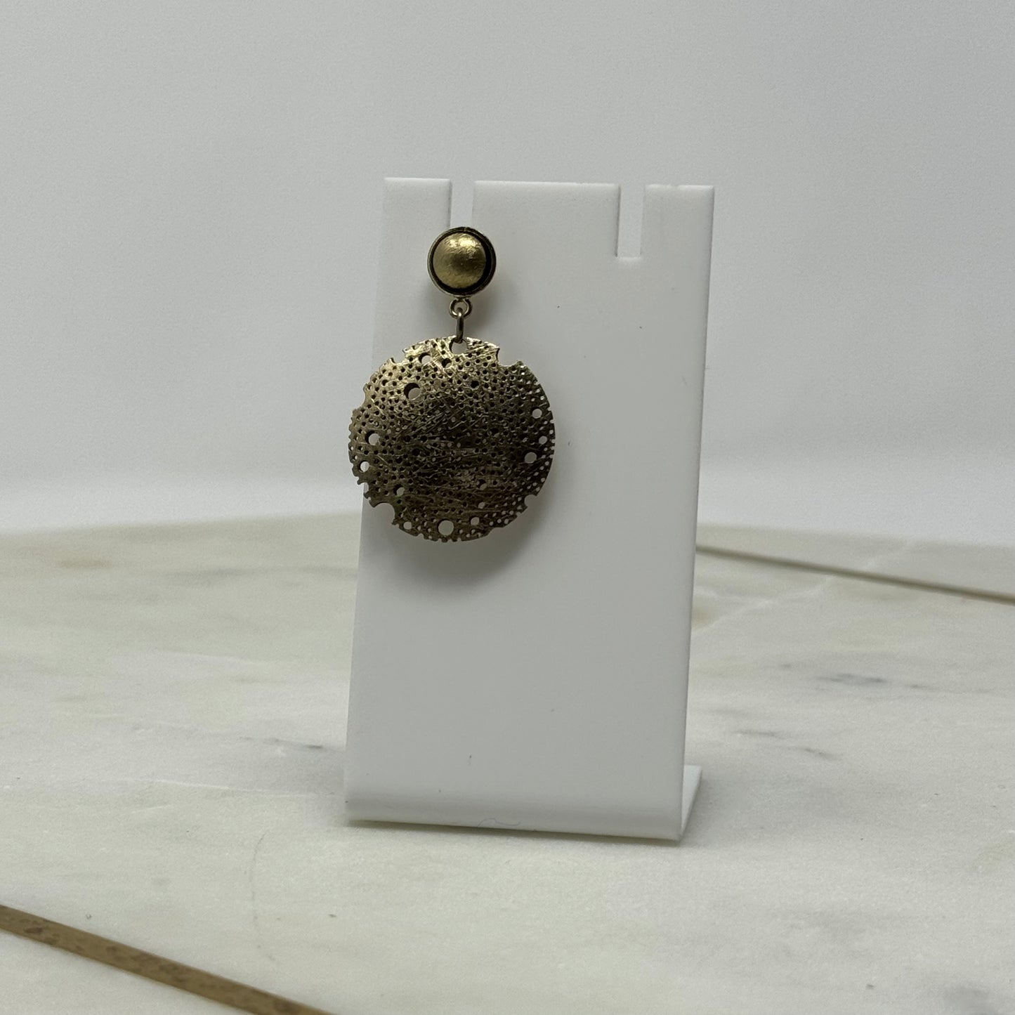 Boho Textured Gold Dangle Post Earrings