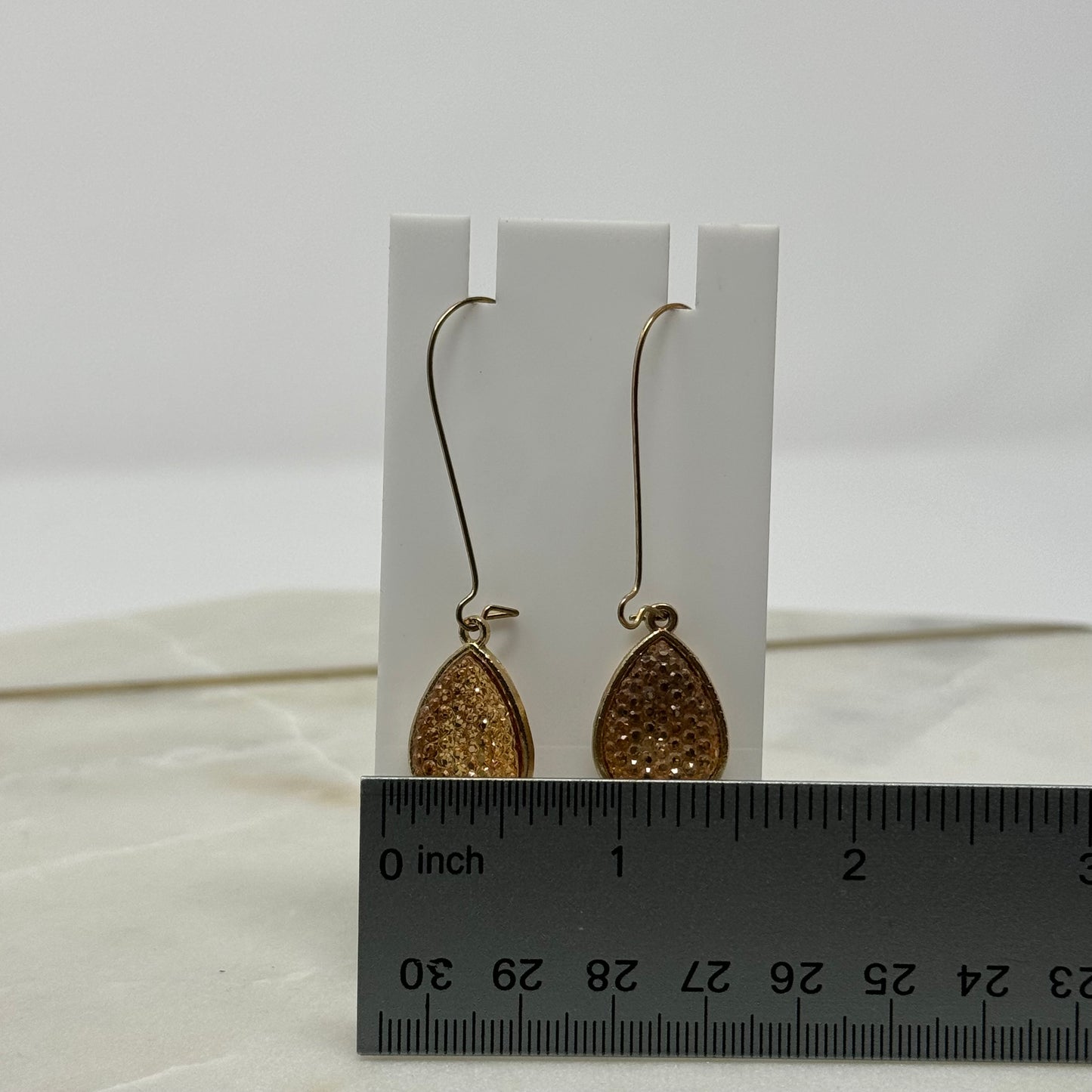 Sparkle Teardrop Dangle Statement Long Hook Earrings