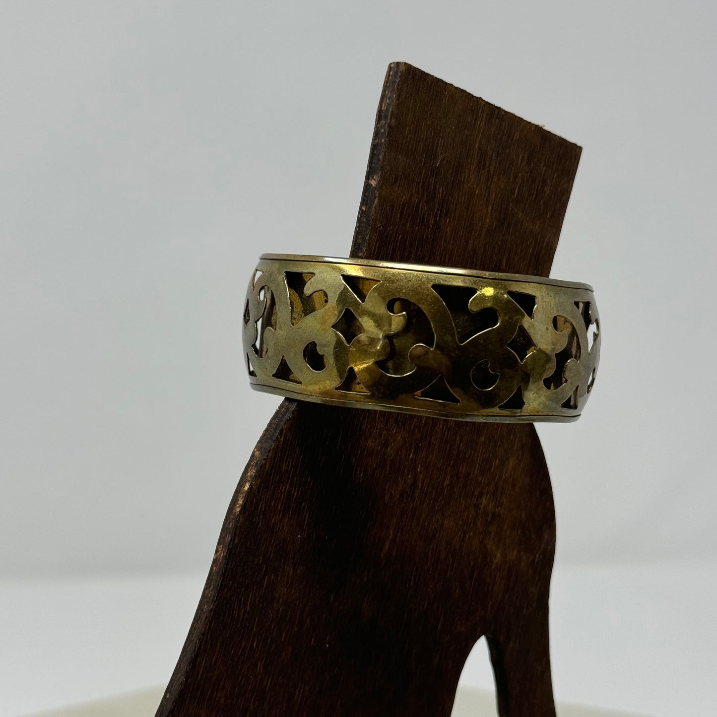 Vintage Brass Filigree Cuff Bracelet, Bohemian Statement Jewelry, Handcrafted Artisan Design