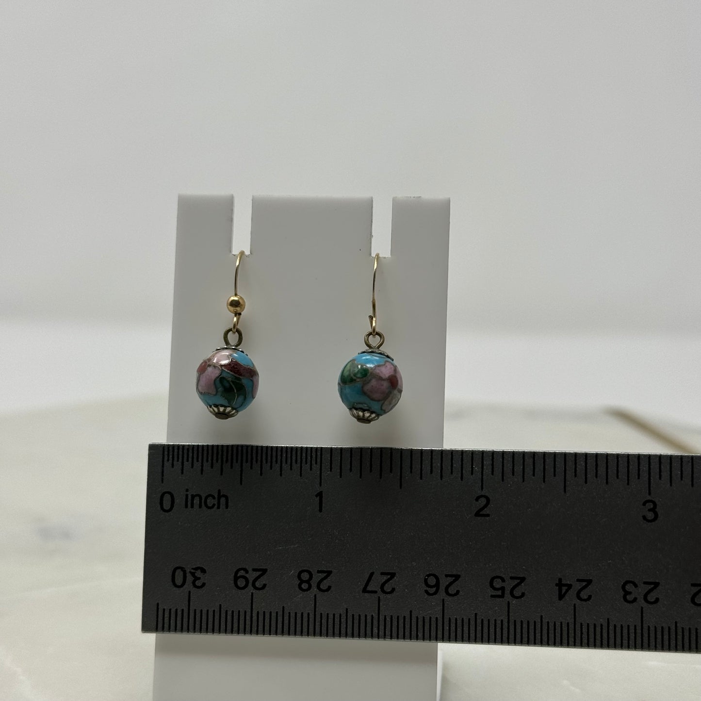 Floral Glass Beaded Dangle Hook Earrings