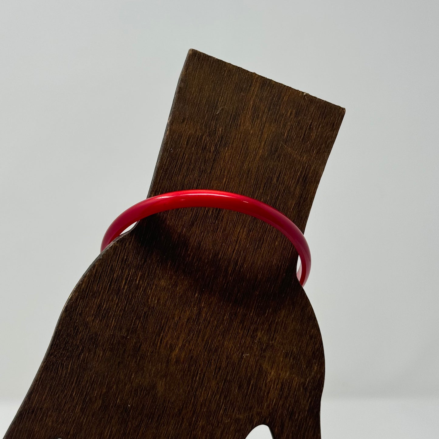 Bold Red Resin Bangle Bracelet - Trendy Minimalist Fashion Jewelry Accessory