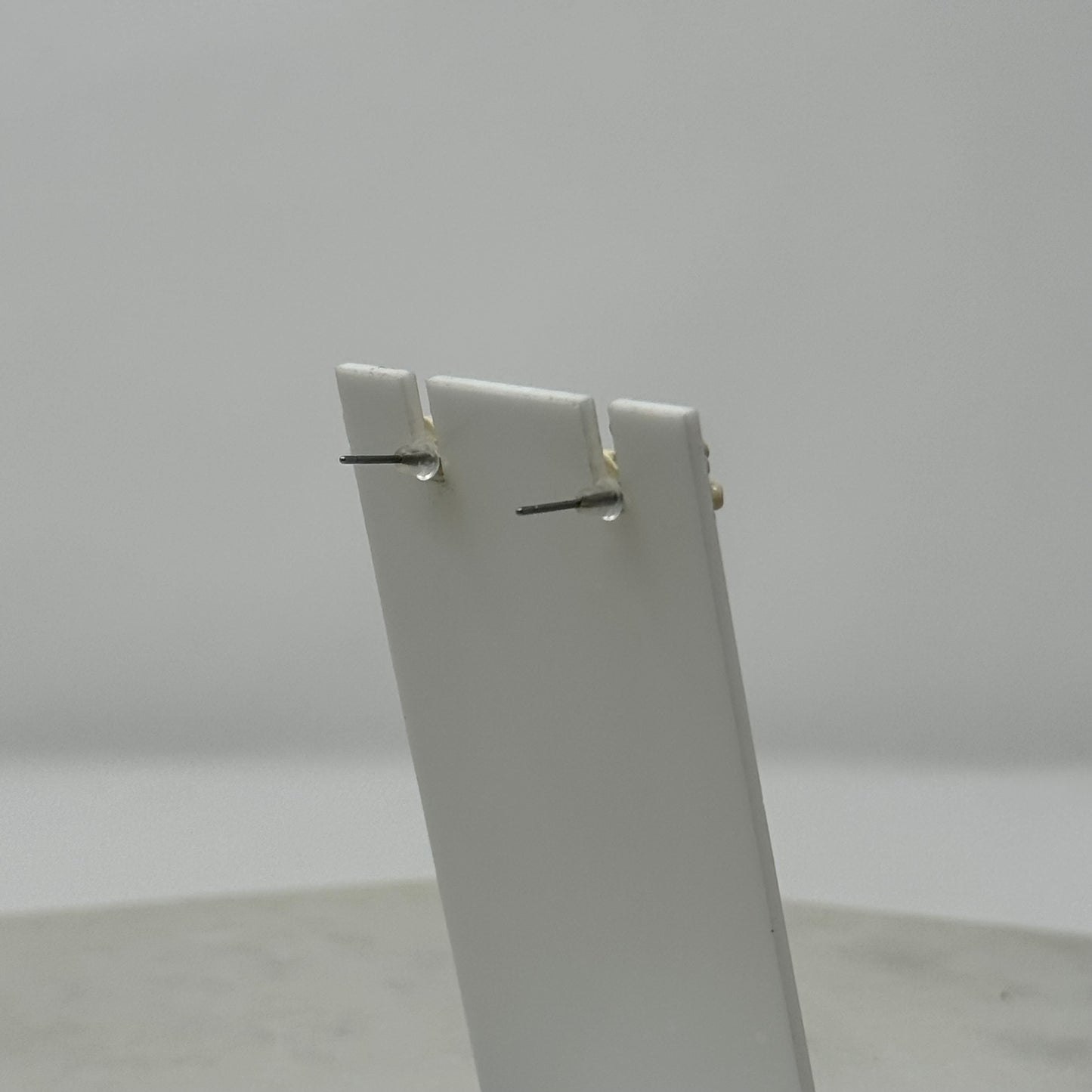 Daisy White & Gold Enamel Stud Earrings