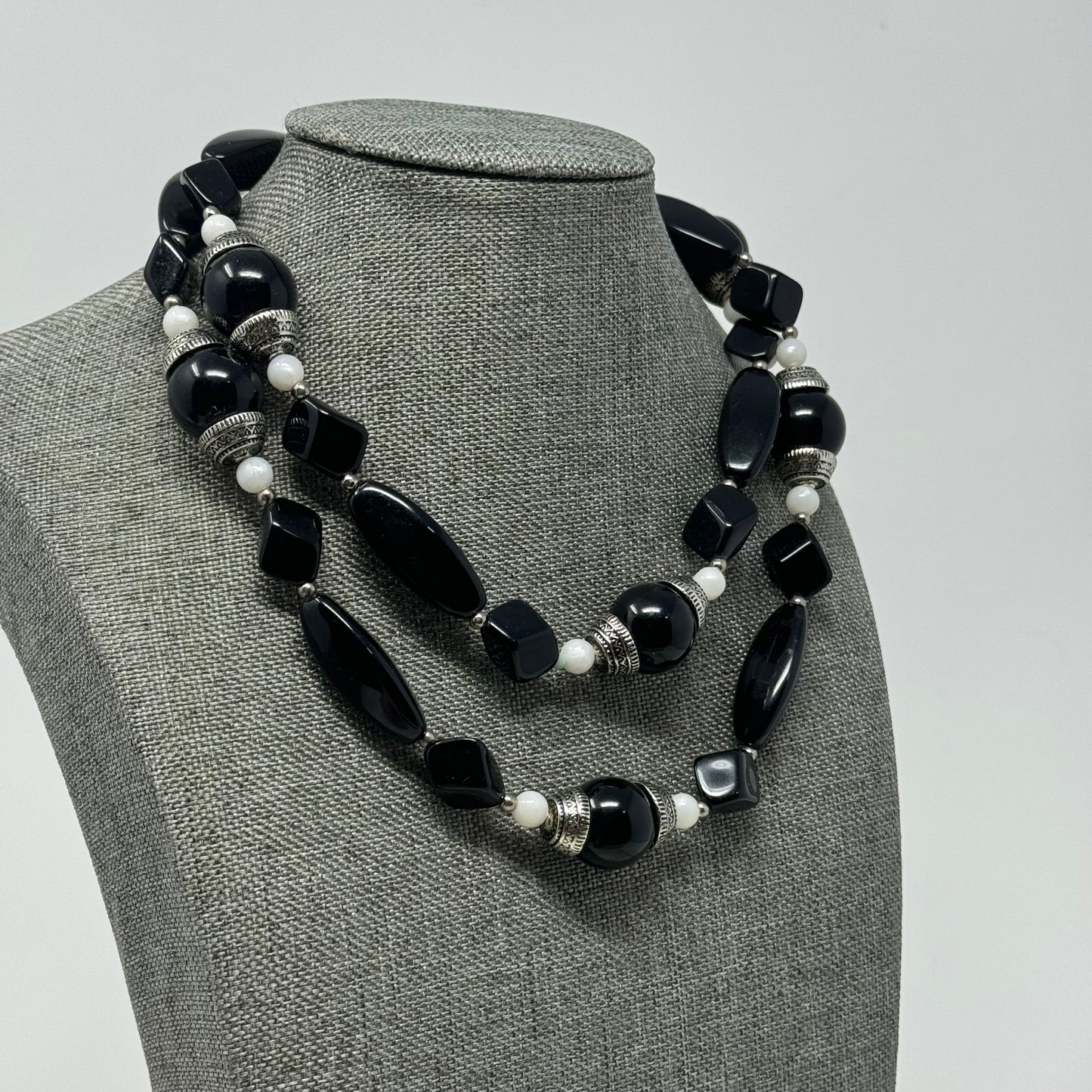 Womens Necklace Boho Southwest Beaded Black 28" Fashion Jewelry