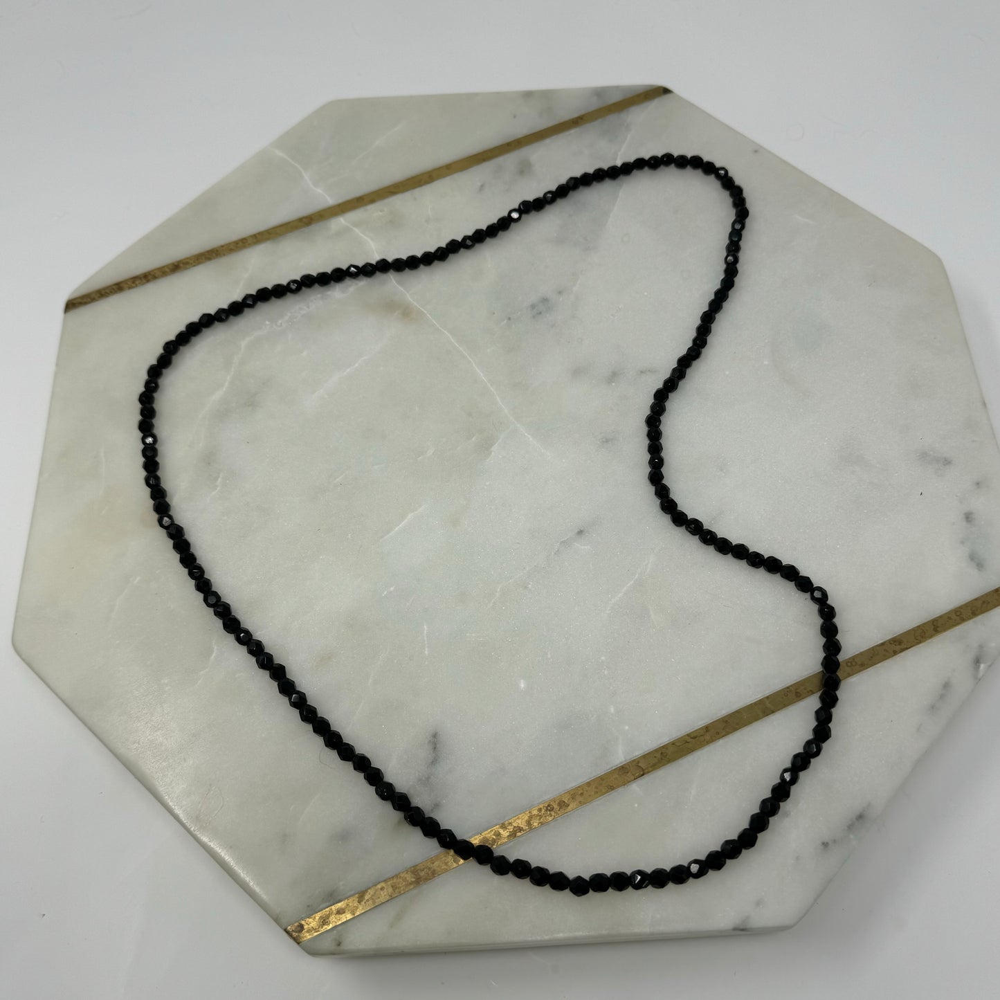 Necklace Elegant Statement Black Beaded Glass Strand 34 in Fashion Jewelry