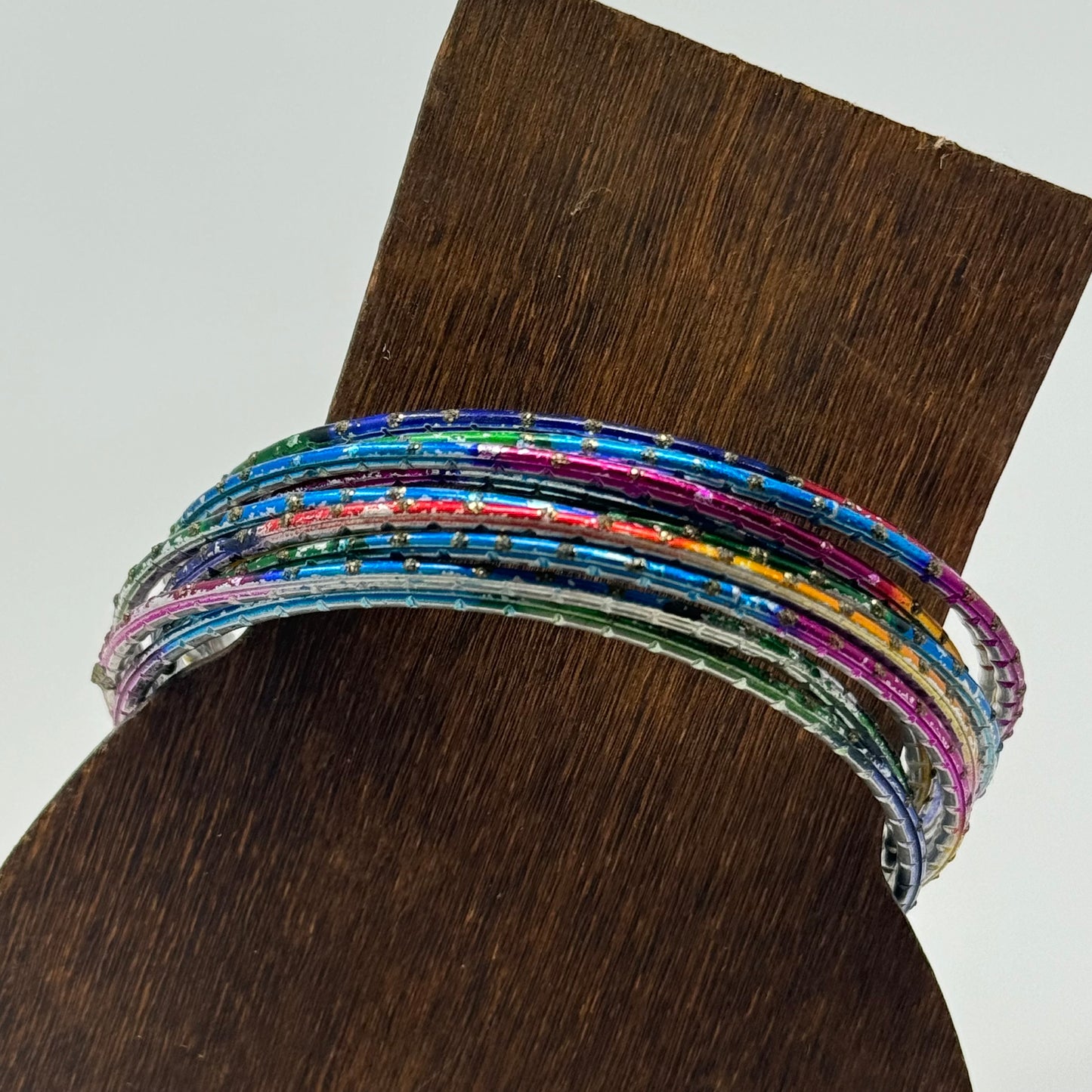 Colorful Multi-Stack Bangle Bracelets 11 Trendy Rainbow Fashion Jewelry Set