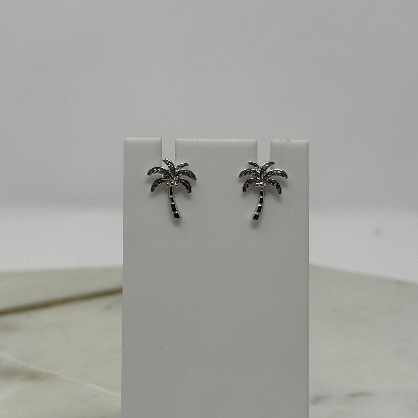 925 Silver Palm Tree Stud Earrings