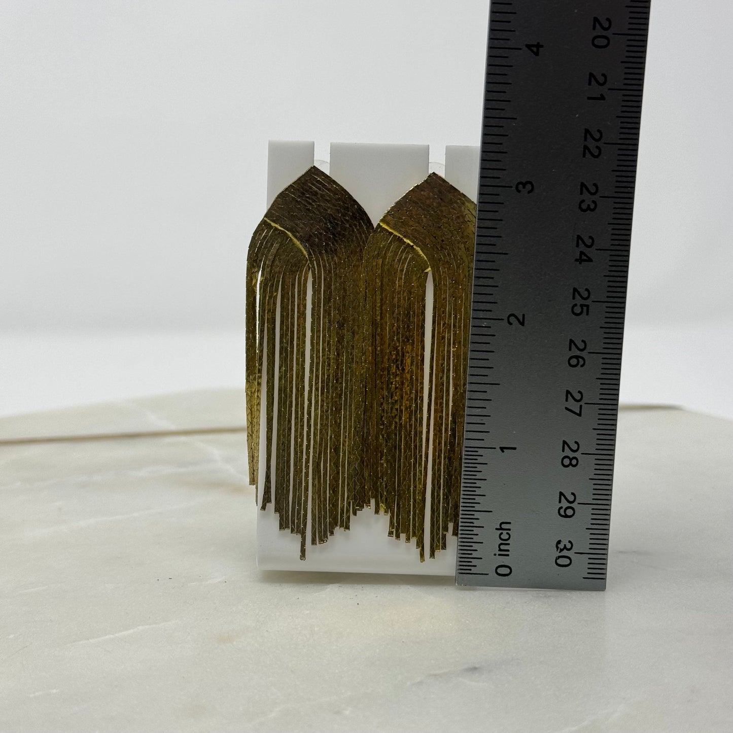 Gold Boho Metal Fringe Statement Earrings