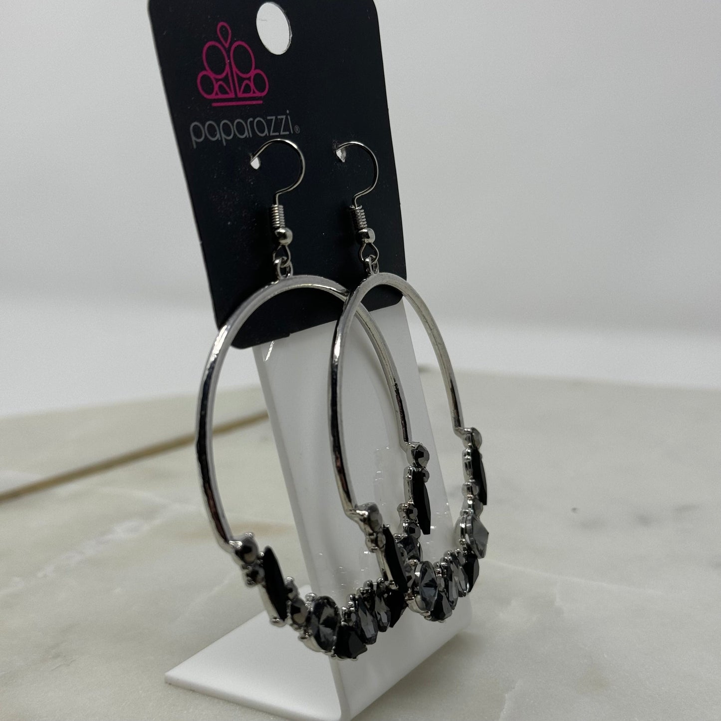 New Paparazzi Dangle Hoop Rhinestone Hook Earrings