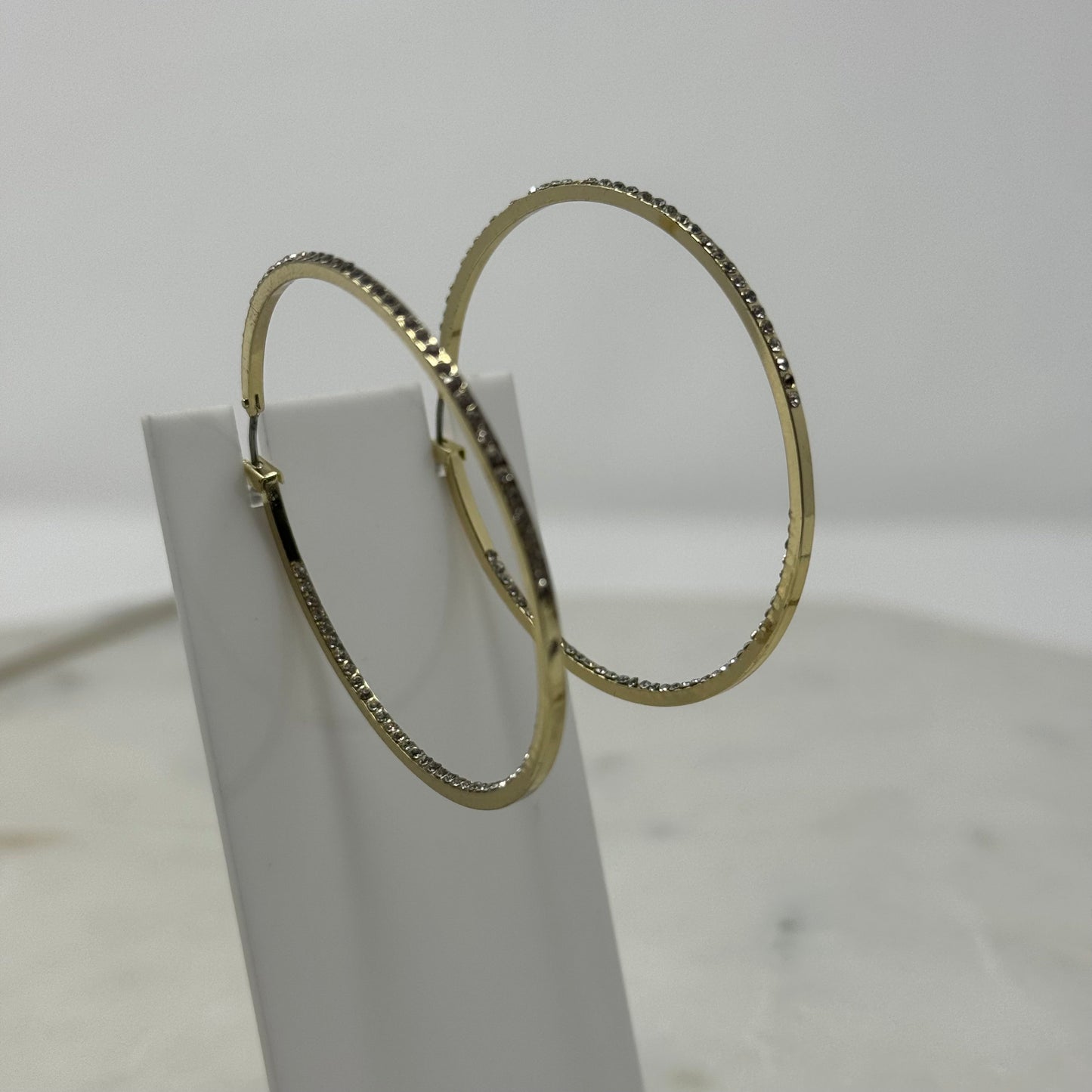 A New Day Gold Rhinestone Hoop Earrings (New)