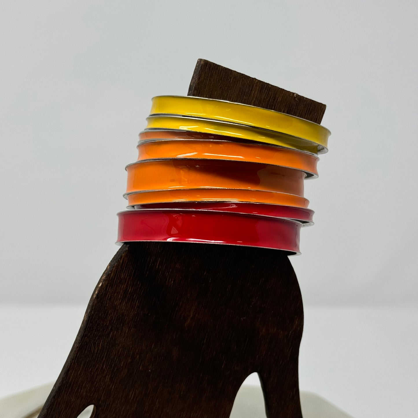 Vibrant Stackable Enamel Bangle Bracelets - Trendy Multicolor Fashion Jewelry Set