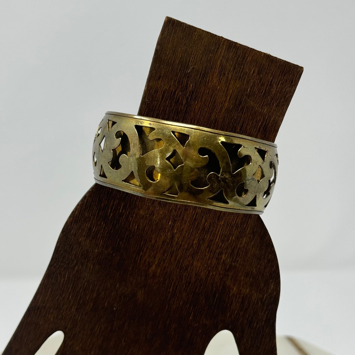 Vintage Brass Filigree Cuff Bracelet, Bohemian Statement Jewelry, Handcrafted Artisan Design