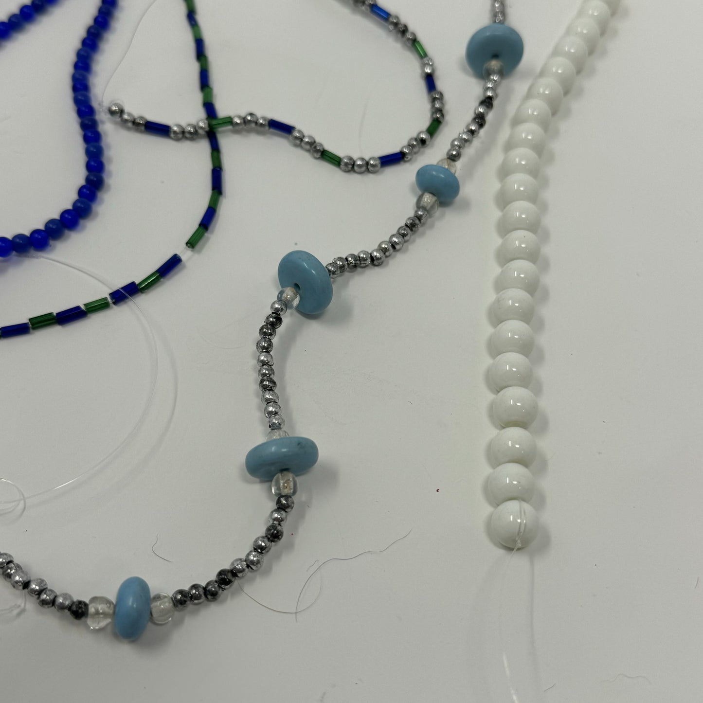 Reclaimed Blue Glass Beads Strands Crafting & Jewelry Making Supplies Sustainable Craft Materials