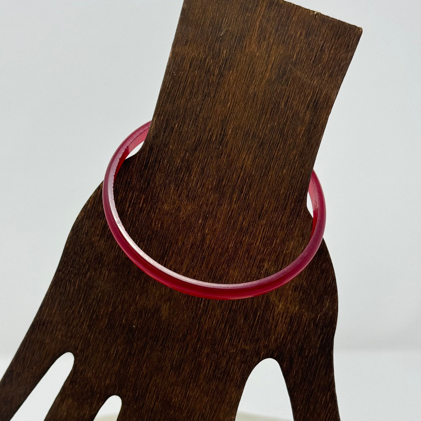 Bold Red Resin Bangle Bracelet - Trendy Minimalist Fashion Jewelry Accessory