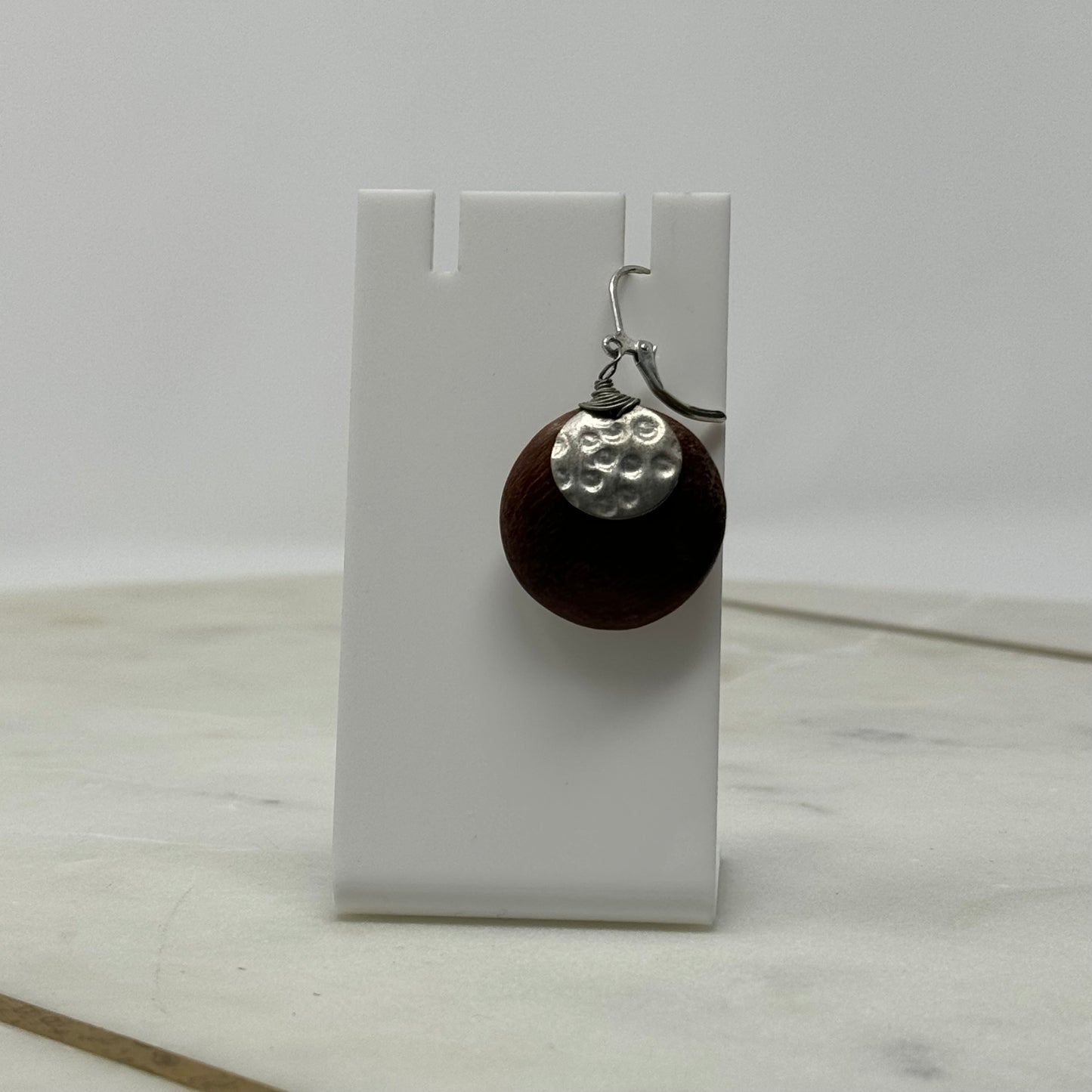 Boho Wood Dangle Leverback Earrings
