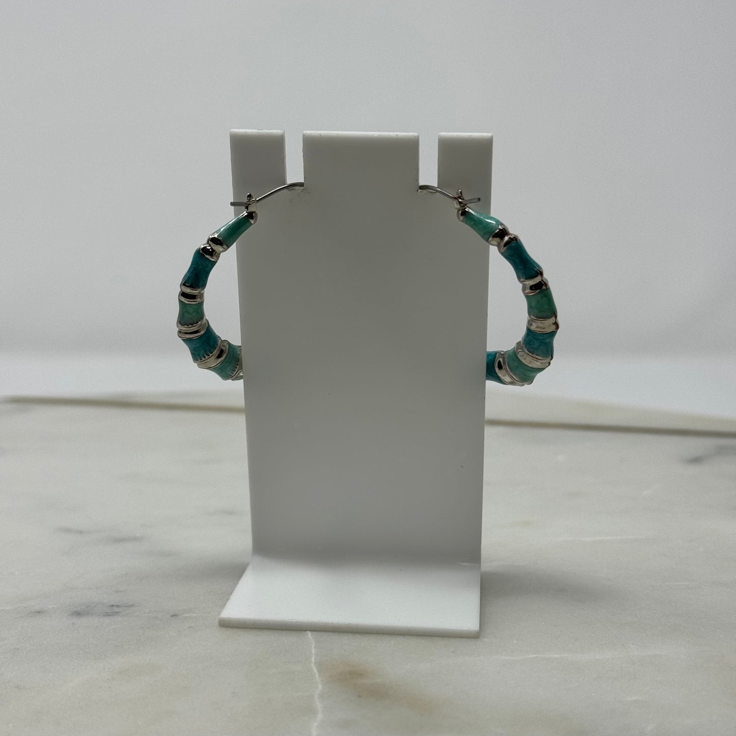 Aqua Blue Hoop Earrings