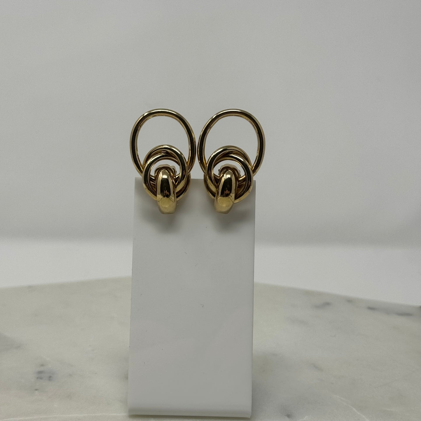 Vintage Gold Knotted Droop Clip-On Earrings