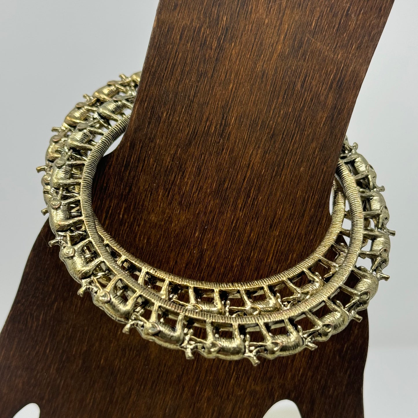 Intricate Brass Bangle Bracelet Set Boho Chic Statement Tribal Jewelry