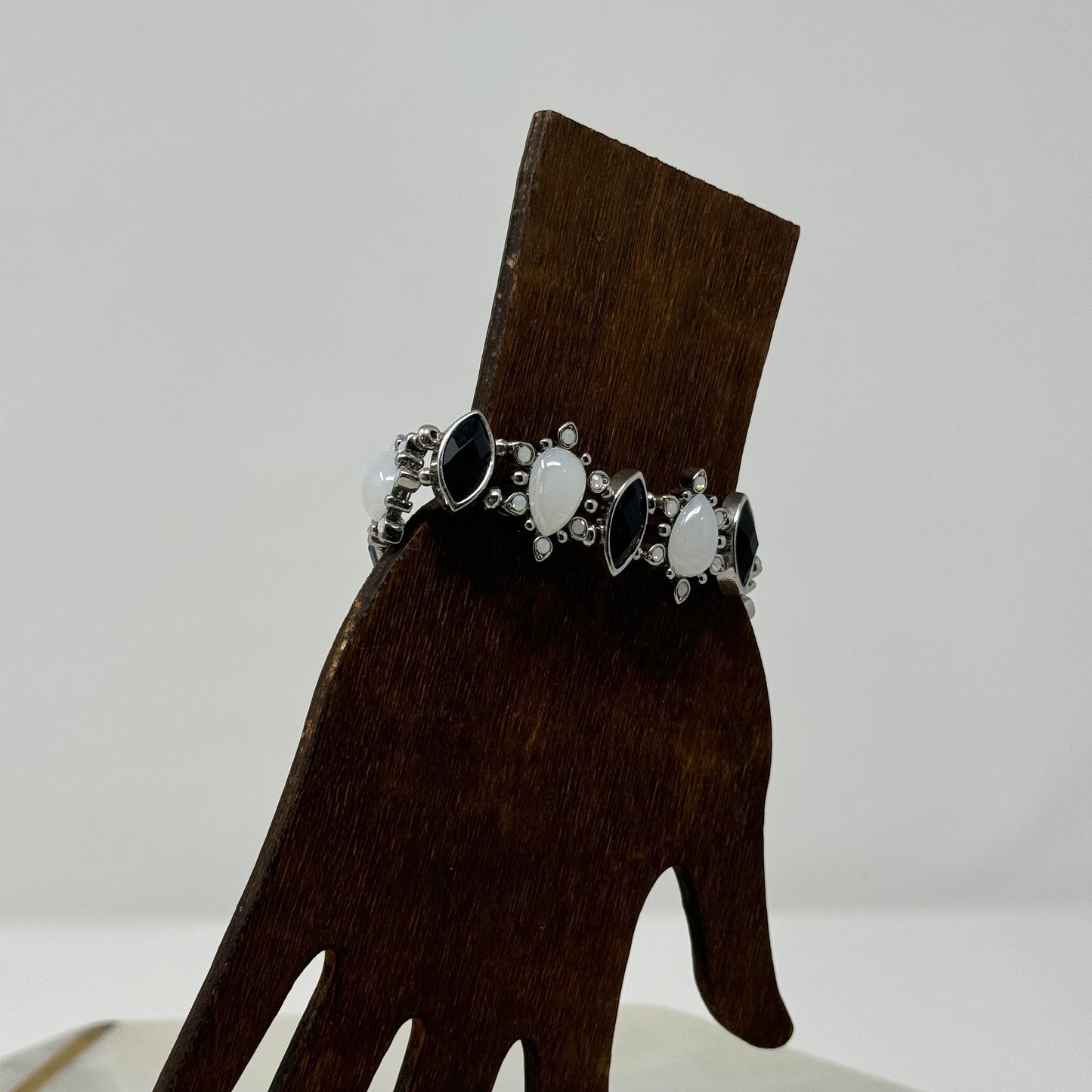Bracelet Boho Southwest Segmented Metalwork Links Bangle Cuff 7.5 in Costume Jewelry