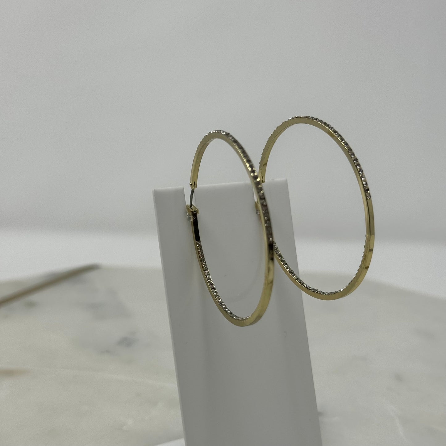 A New Day Gold Rhinestone Hoop Earrings (New)