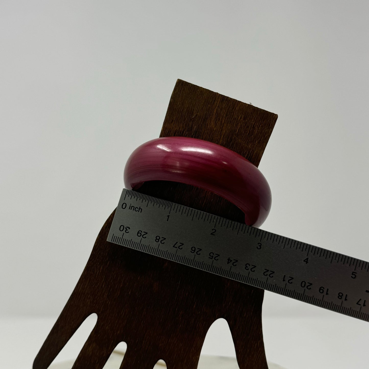Maroon Wood Bangle Bracelet - Retro 80s Bold Statement Jewelry, Fashion Accessory