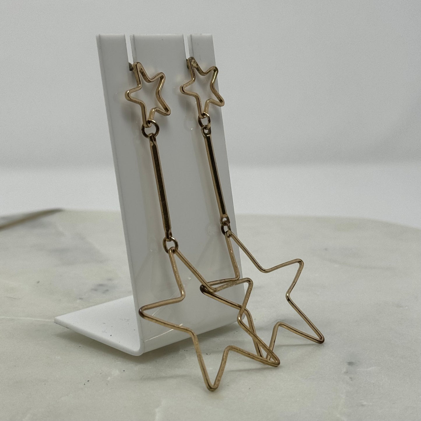 Gold Star Drop Dangle Earrings