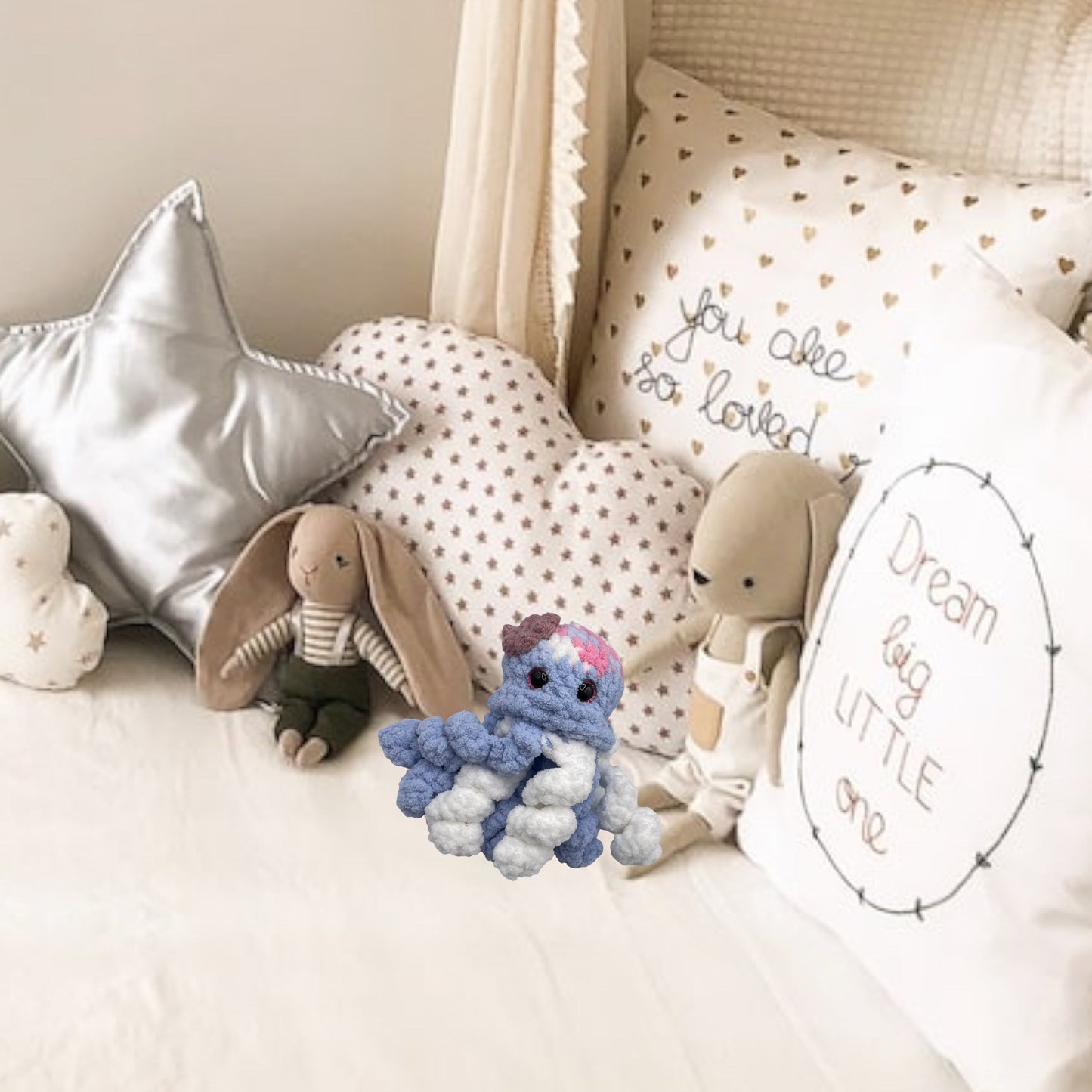 Pink & Blue Plush Octopus