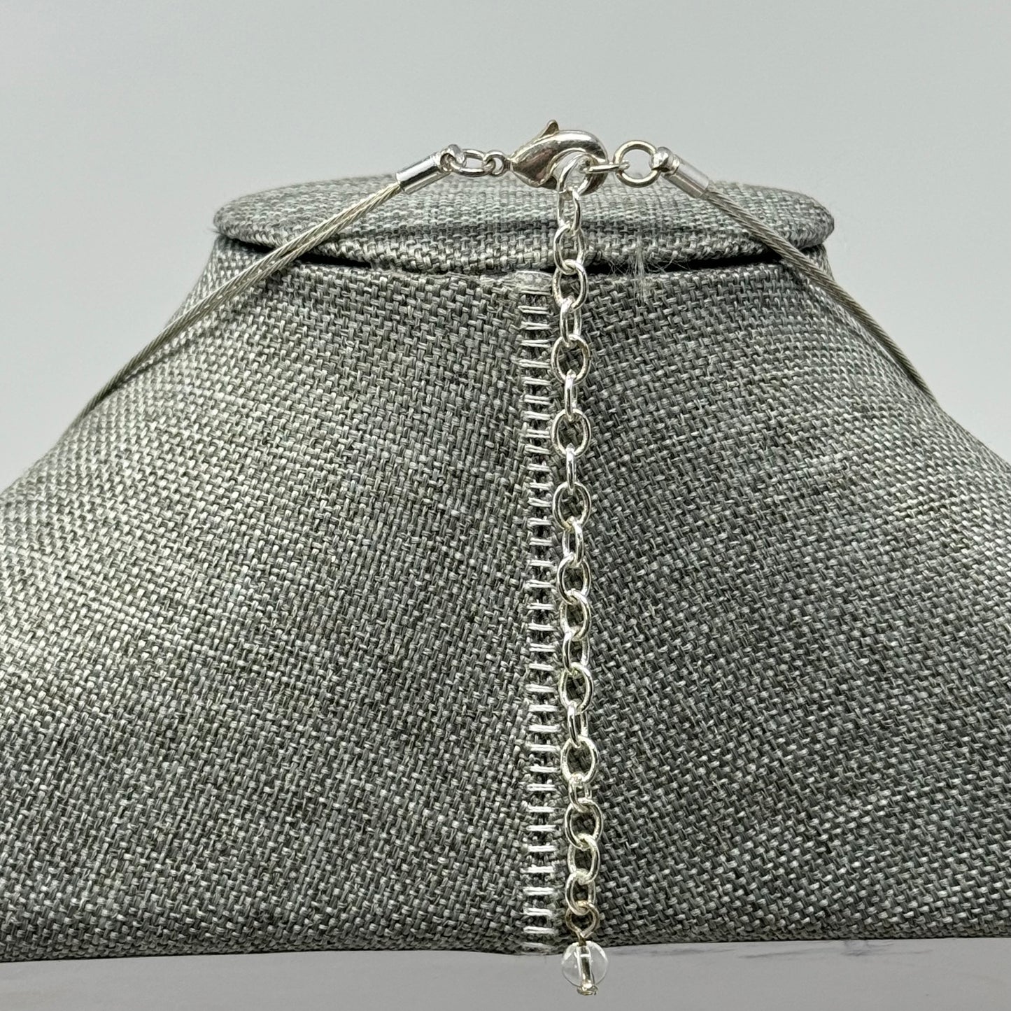 Necklace Statement Collar Silver Tone Round Ring Pendant Cable Chain 18”