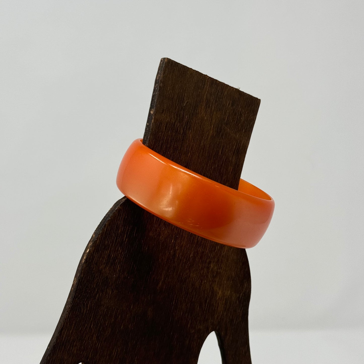 Vintage Orange Lucite Bangle Bracelet - Retro 1970s Style, Chunky Statement Jewelry, Bold Mod Fashion