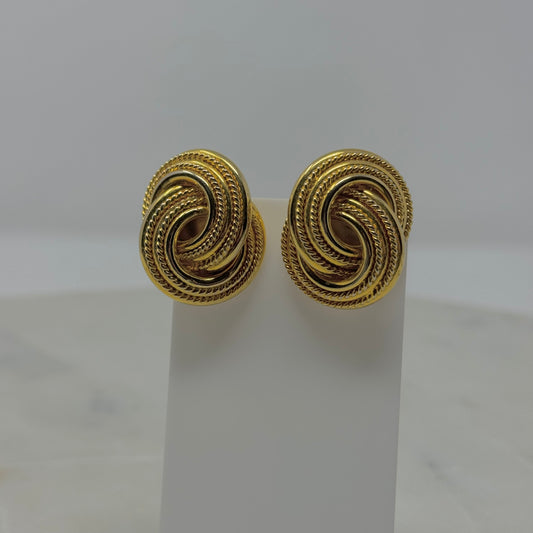 Elegant Gold Knotted Clip-On Earrings