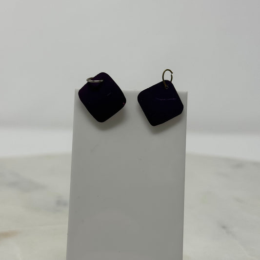 Deep Purple Square Clip-On Earrings