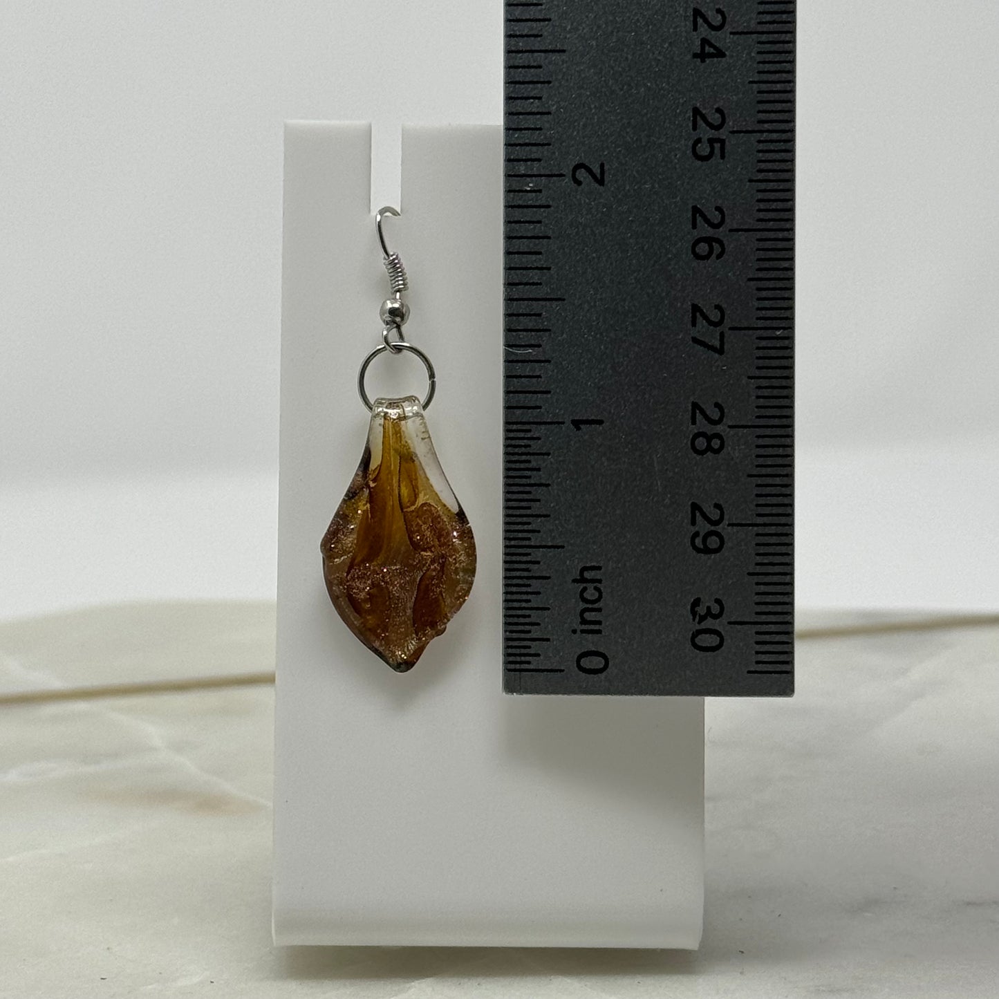 Gold Glass Dangle Statement Earrings