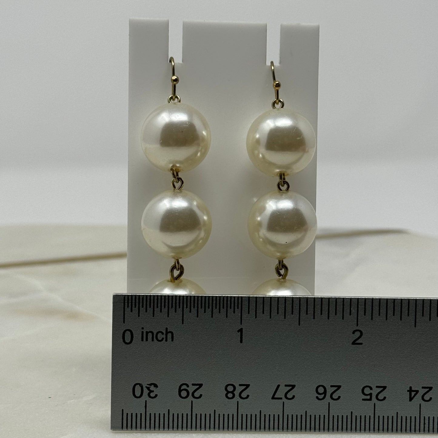 Bold Drop Pearl Dangle Statement Earrings