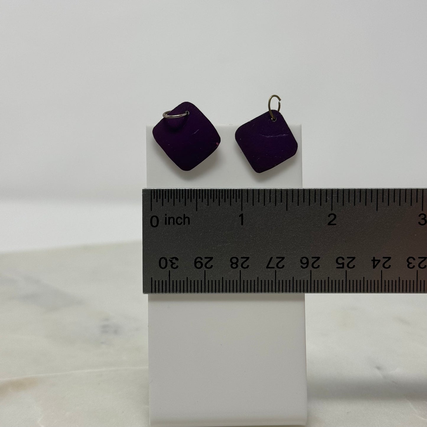 Deep Purple Square Clip-On Earrings