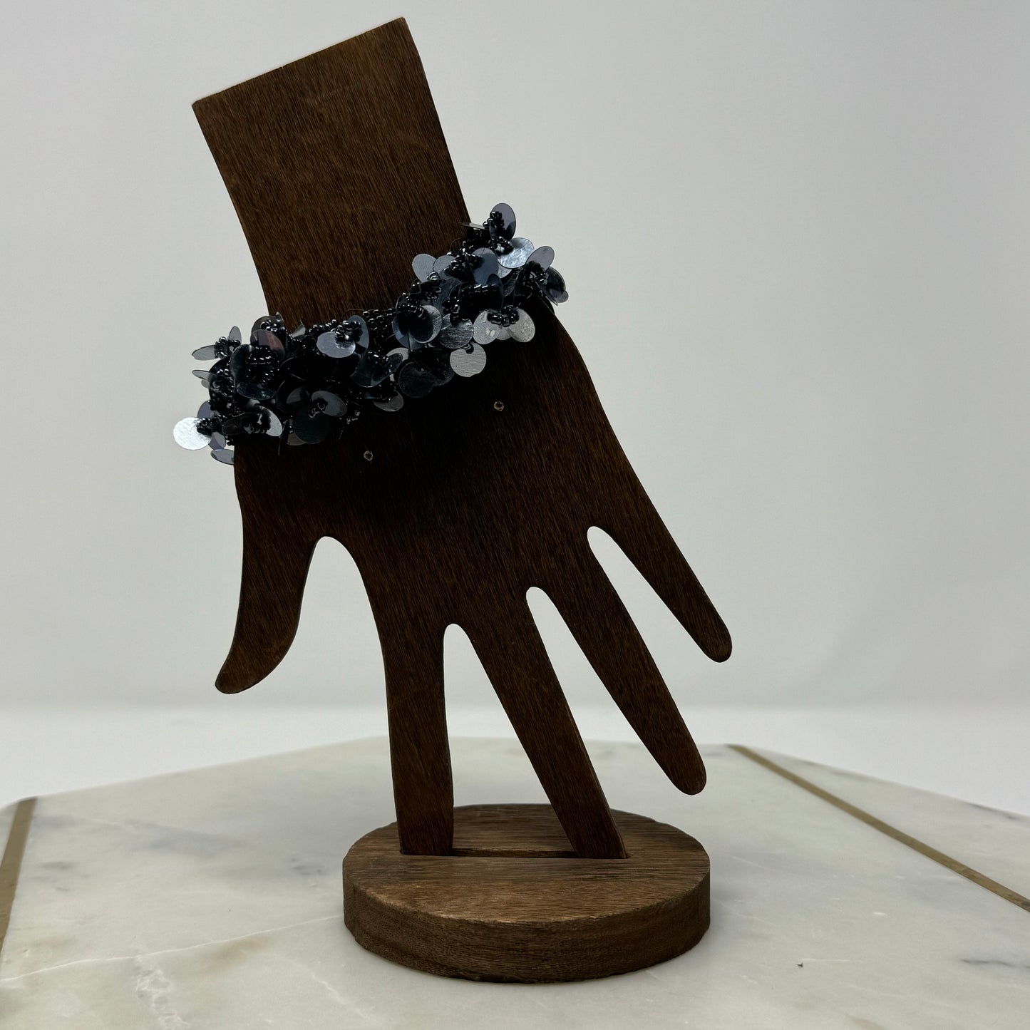 Blue Metallic Fringe Bracelet