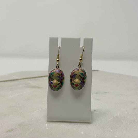 Vintage Theater Mask Hook Dangle Earrings