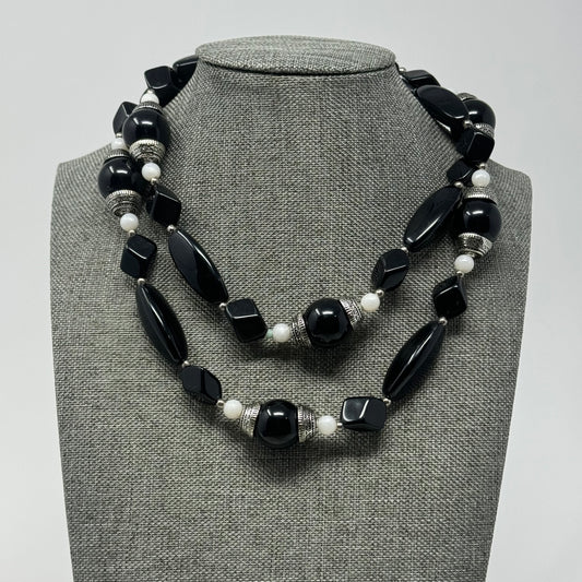 Womens Necklace Boho Southwest Beaded Black 28" Fashion Jewelry