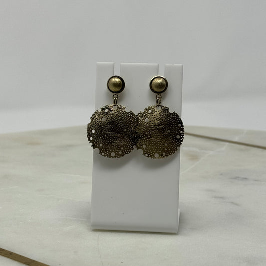 Boho Textured Gold Dangle Post Earrings
