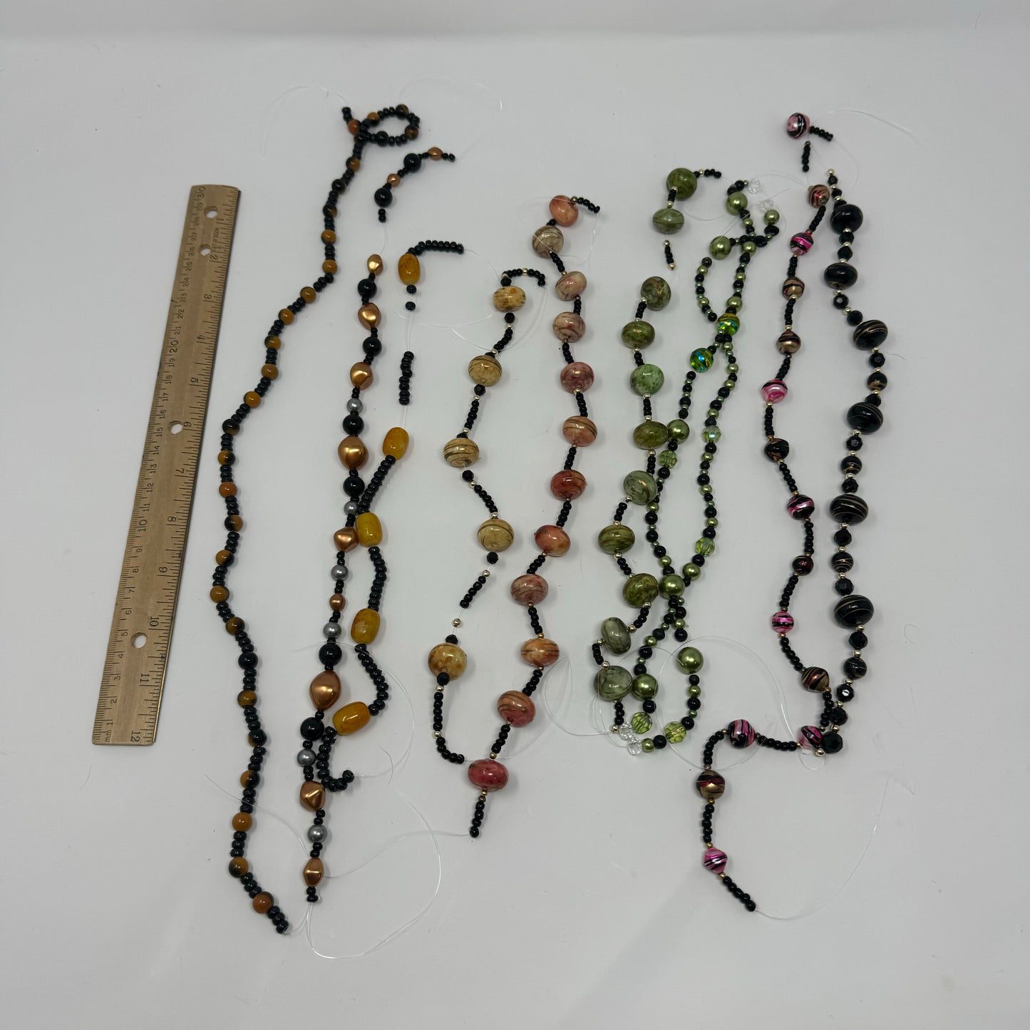 Reclaimed Marbled & Multicolored Beads Earth Tones with Gold & Black Accents Unique Crafting & Jewelry Supplies