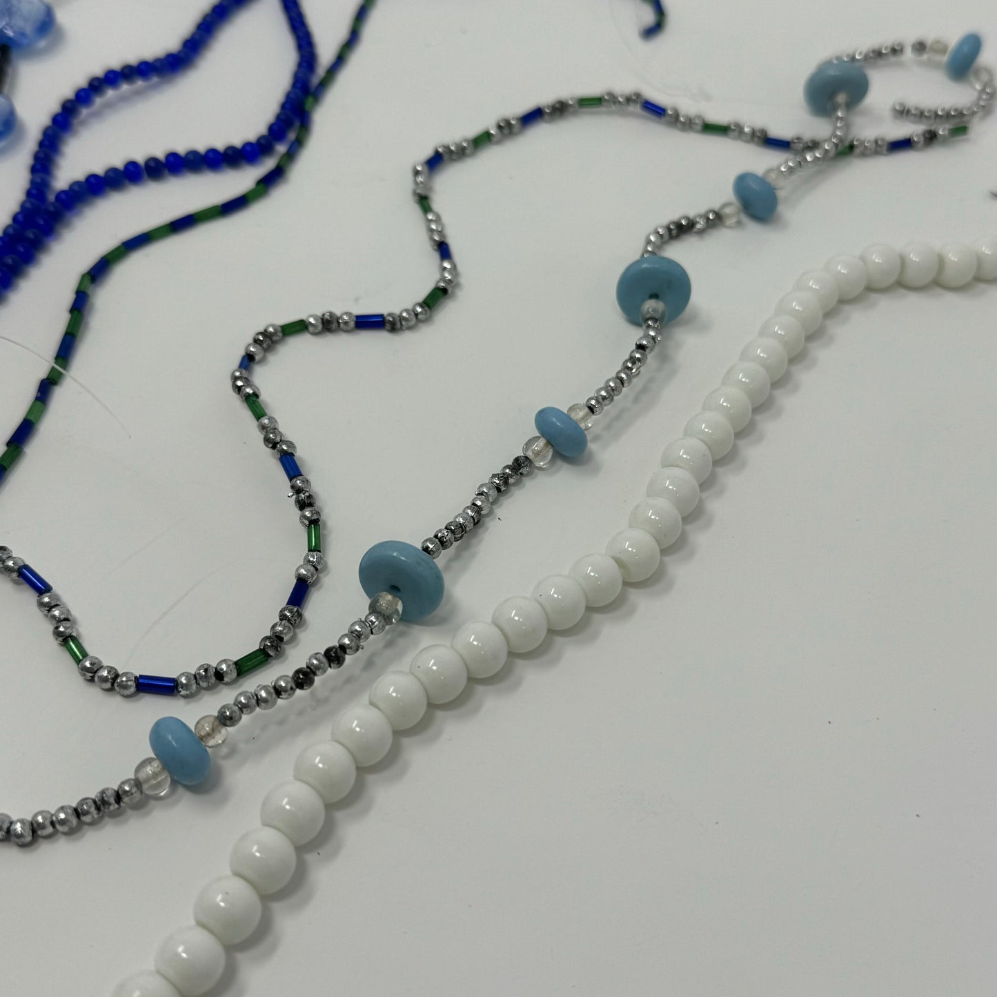 Reclaimed Blue Glass Beads Strands Crafting & Jewelry Making Supplies Sustainable Craft Materials