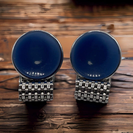 Blue Moonstone & Silver Wrap Around Cufflinks