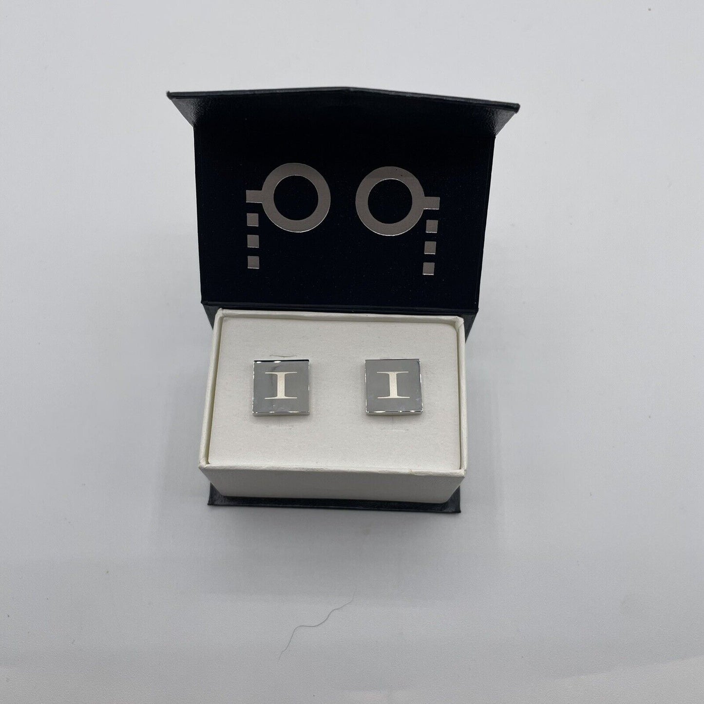 Chrome Monogram Letter I Cufflinks
