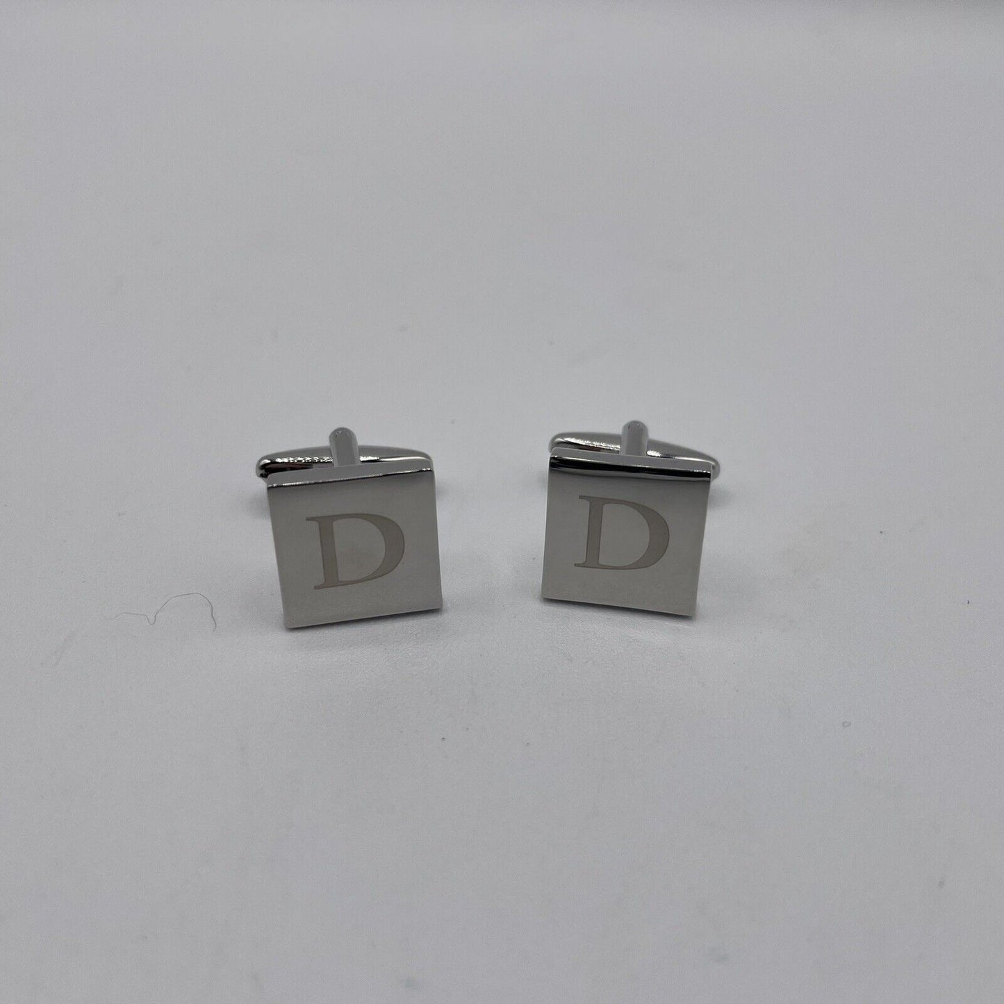 Chrome Monogram Letter D Cufflinks