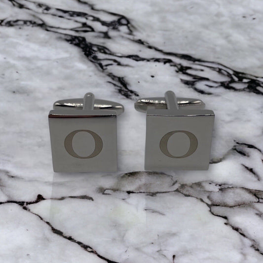 Chrome Monogram Letter O Cufflinks