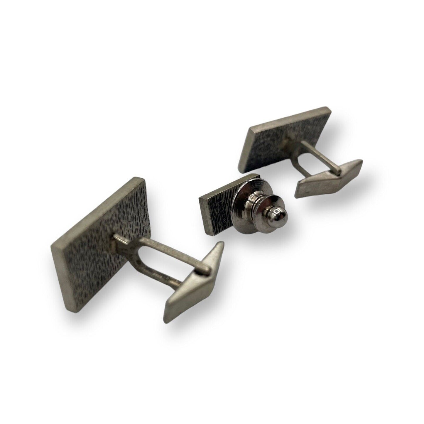 Brushed Silver Fish Cufflinks & Tie Tac Set