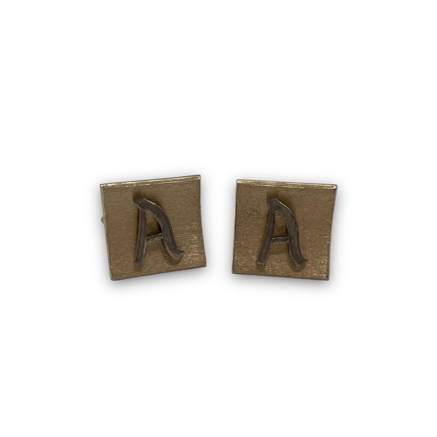 Swank Raised Monogram Letter “A” Cufflink & Tie Clip Set