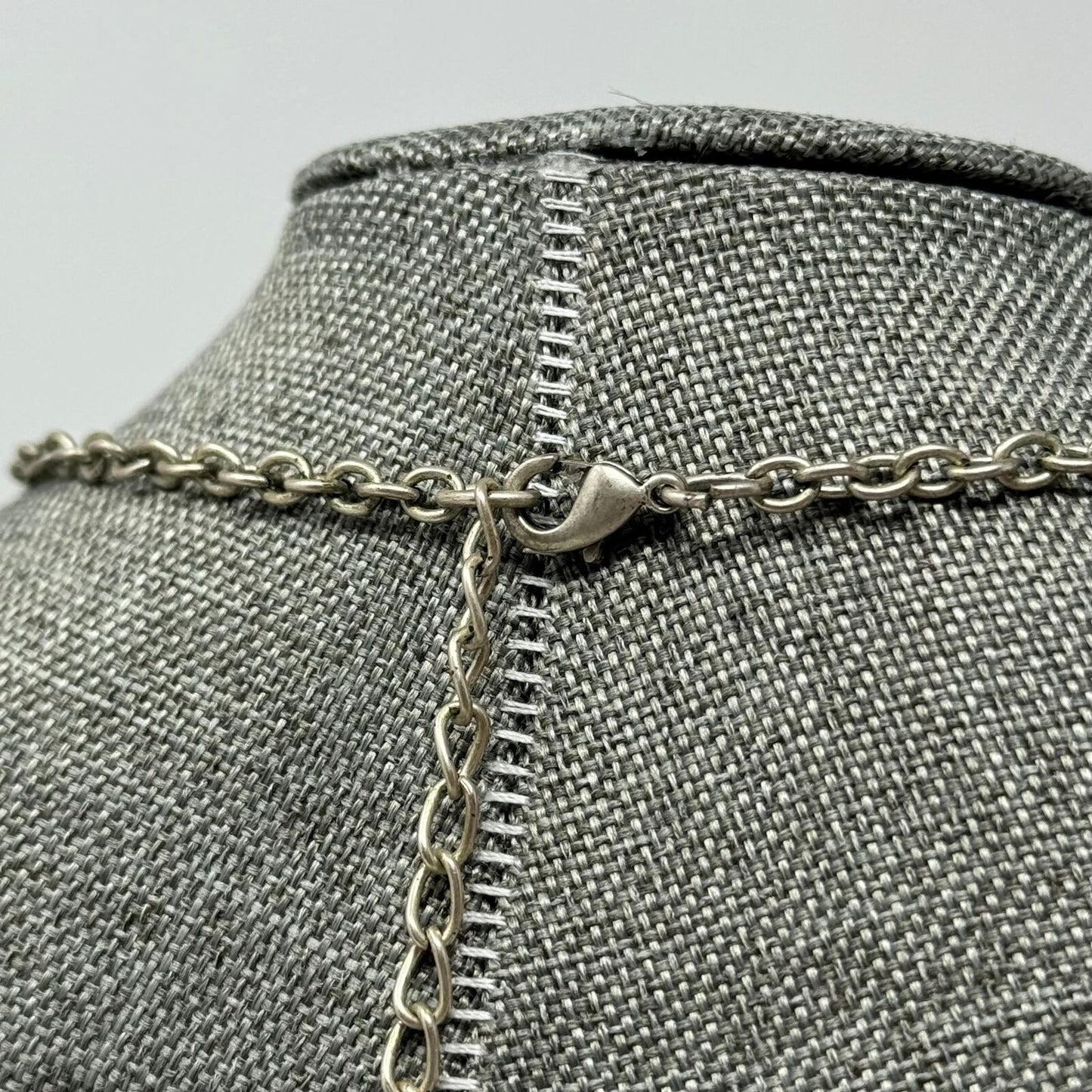 Tribal TwoTone Lariat Necklace Silver Brass Textured Intricate Medallions Tassel 20”