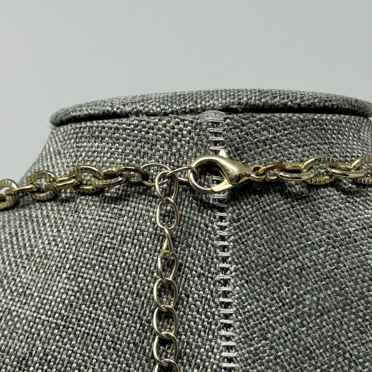 Statement Necklace Lime Green Faceted Rhinestone Bib Gold Chain Elegant 18”