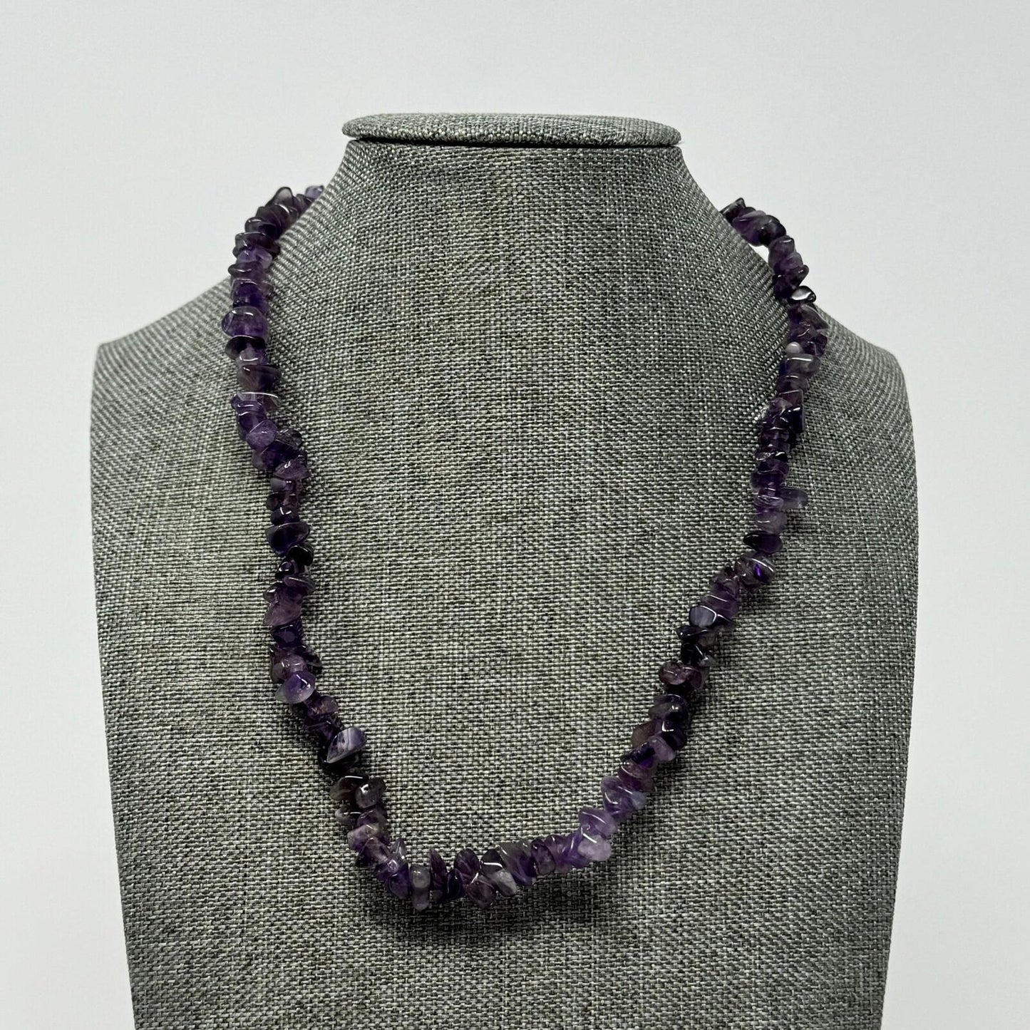 Purple Amethyst Stone Necklace Vibrant Unique Shaped Beads Simple Natural Beauty