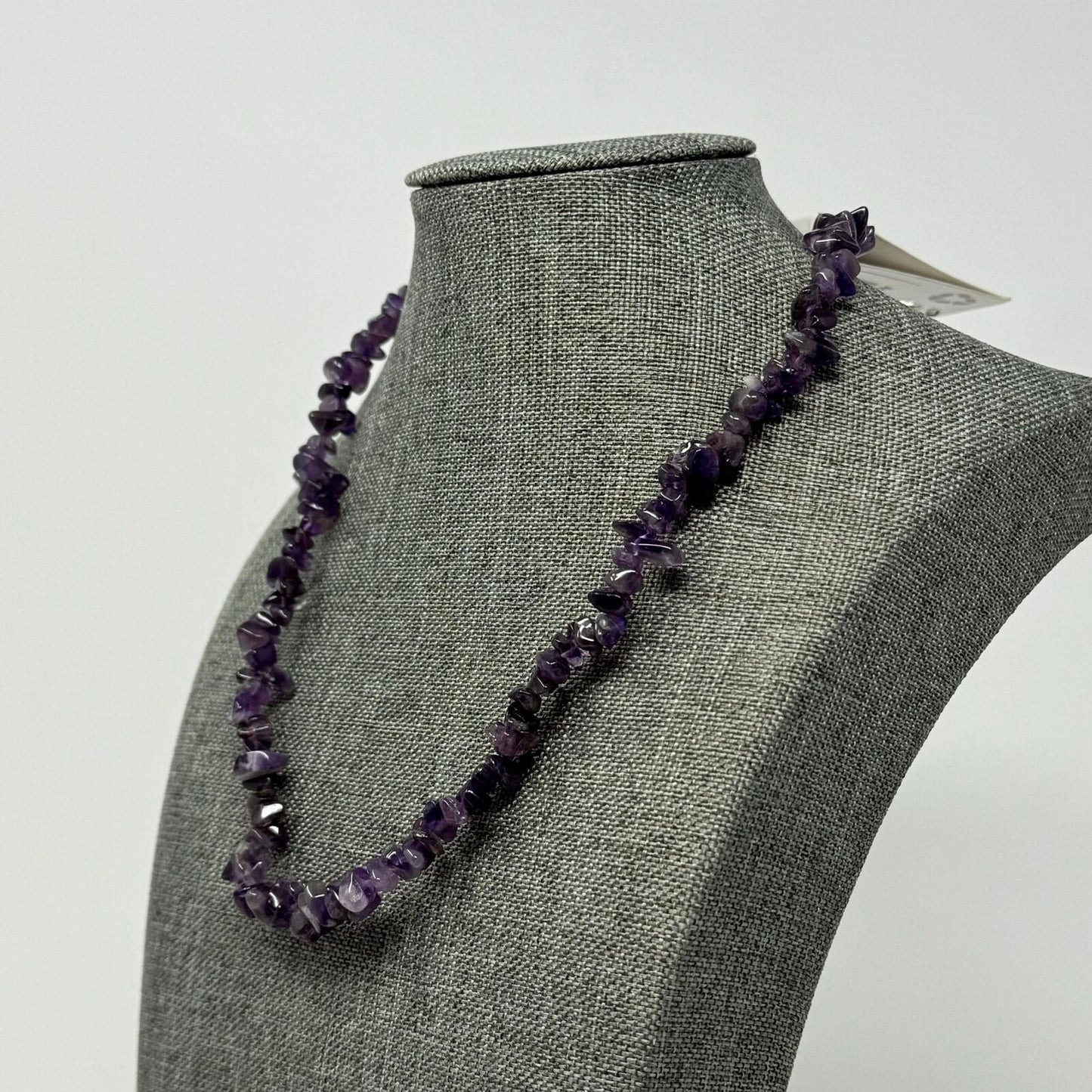 Purple Amethyst Stone Necklace Vibrant Unique Shaped Beads Simple Natural Beauty